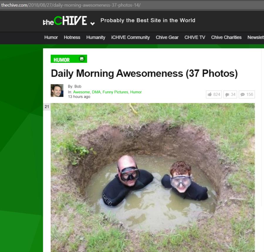 Greg and Conner Diving in Well on theChive