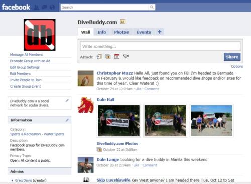 FaceBook Group for DiveBuddy Members