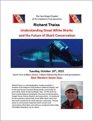 About White Sharks & Conservation: presentation at the Explorers Club in San Diego