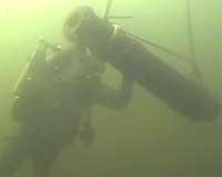 Valcour Island-Lake Champlain, NY - Cannon being raised