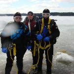 three of us on the dive site