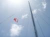 Dive flag on sail