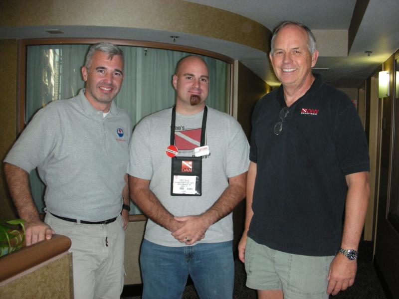 DEMA 08 - Greg w/ Danny and Larry (DAN examiners from Blue Water First Aid) at DEMA 