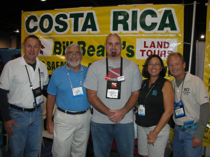 DEMA 08 - Greg from Dive Buddy and David, Bill, Nadine and Robbie  (www.billbeardcostarica.com)