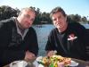 My Dad and I in Crystal River having a snack after seeing the Manatees