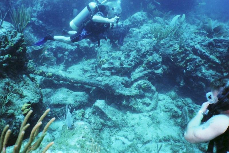One of 3 anchors from the HMS Proselyte.  Sunk in 1801 off Ft Amsterdam.-St Maarten 7-2008