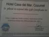 Casa Del Mar Cozumel Mexico Gift Certificate 